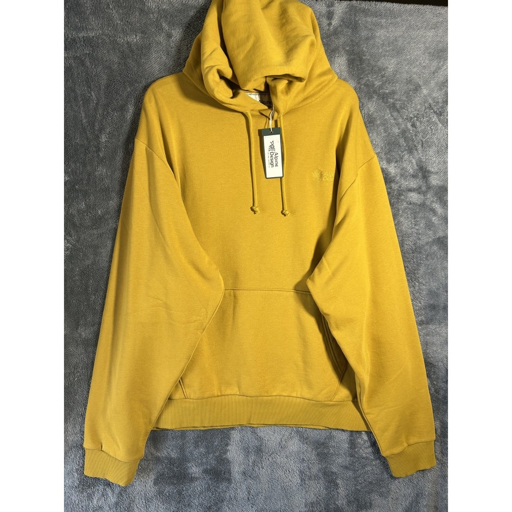Alpine Design Mens Size 2XL Yellow Long Sleeve Hike Hoodie Sweatshirt